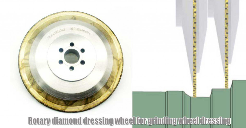 Rotary diamond dressing wheel for grinding wheel dressing