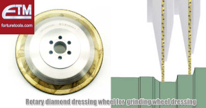 Rotary diamond dressing wheel for grinding wheel dressing