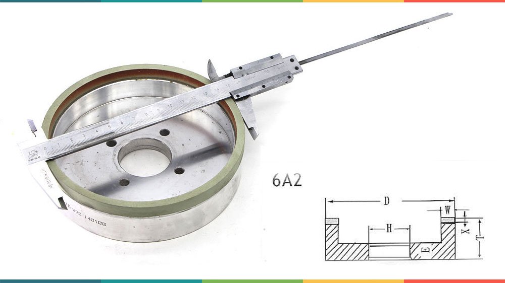 how to measure and make 6A2 grinding wheel drawing