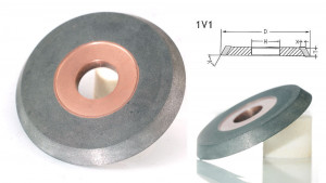 1V1 angle gashing hybrid grinding wheel for carbide
