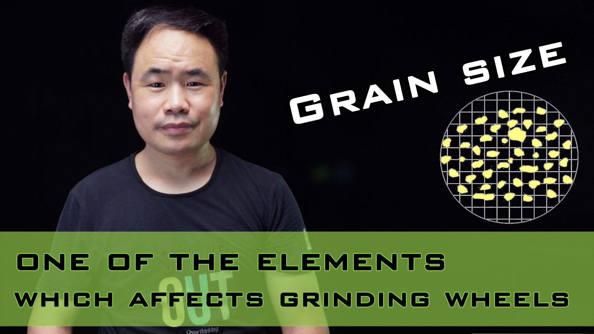 Abrasive grain size, which affects the work efficiency and surface finish of the grinding wheel